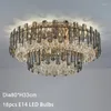 Ceiling Lights Round Light Chandelier For Living Room Double Smoke Gray Crystal Bedroom Hanging Lamp Table Dining Indoor Linghting