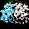 Dekoracje świąteczne 300/200/100pcs Mini Snowflake Confetti Applique Craft Scrapbooking Dekoracja przyjęcia weselnego na szkło 2023