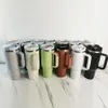 Isoliertes Trinken von 40 Unzen Edelstahl Becher mit Logo -Griff Deckel Stroh Bier Becher Tassen Wasserflasche Pulverbeschichtung Outdoor Camping Vakuum