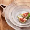 Borden glazen schalen dineren bord decoratief schotel servies slakkom dessert onregelmatig