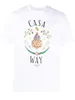 Casa Blanca Luxo Casa Marca Casablanc Camisa 23ss Homens Camiseta Designer Camisetas Moda Homem Mulheres Smiley Casablanca Impressão Casablanca Tees Tamanho S-XL 7773