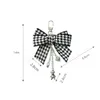 INS Style Black White Lattice Bowknot Creative Pearl Bear Penden