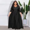 Plus size Dresses Plus Size Women's Dress AutumnWinter Solid Vneck Sexy Wedding Dress Party Dress Temperament Evening Dress Plus Size 230325