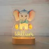 Luci notturne non abbaglianti Pratico Migliora l'atmosfera Elefante Leone Stampa Lampada da comodino a LED da tavolo Ornamento da tavolo per uso domestico P230325