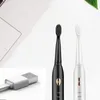 Ultrasonic Sonic Electric Toothbrush USB Raddningsbar tandborste vattentät tandrengörare 2 minuter timer tänder borste med 4 st ersättare DHL snabbt