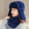 Berretti Cappello Sciarpa Set Accessori invernali Sci spesso caldo Sci russo e morbida pelliccia con paraorecchie Set da donna Berretti