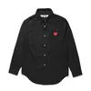 Designer Men's Casual Shirts CDG Com des Garcons PLAY Red Heart Striped Long Sleeve Shirts Red/White Size XL Brand