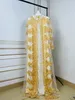 Ethnic Clothing African Party Lace Embroidered Coat And Pressed Diamond Pattern Long Dress With Scarf For Lady LSCP# 230325