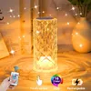 Luzes noturnas 3/16 Cores Lâmpada de mesa de cristal Led Night Touch Lâmpada Lâmpada de atmosfera para meninas decoração de quarto Diamante romântico Nightlights P230325