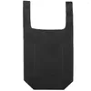 Storage Bags Shopping Grocery Tote Reusable Washable Large Supermarket Canvas Folding Gift Fold Nylon Kitchen Portable Black Foldable