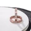 Designer High-quality Love Ring 3mm4mm Two-row Drill Couple Diamond Stainless Steel Zircon Jewelry Gift Women Accessories Wholesale