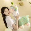 1Pc 23-70CM mignon alpaga avec casque Peluche jouets Kawaii debout Alpacasso peluche oreiller poupées pour enfants filles cadeau jouet