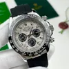 원래 상자 포함 남자 자동 시계 40mm 고무 회색 스트랩 스테인레스 스틸 케이스 세 눈 사파이어 방수 시계 Luxusuhr montre de luxe 2023