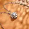 Подвесные ожерелья Huitan Темперамент элегантный моделируемый жемчужный ожерелье невесты свадебные аксессуары инкрустированы блестящие хрустальные CZ Модные украшения для