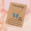 Kettingen 2 stks/Set Exquise Friend Butterfly Necklace for Women Email Anamel Animal Friendship Card Clavicle Chain Choker Luxe sieraden