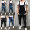 Pantalons pour hommes Fashion Ripped Skinny Jeans Détruit Effiloché Slim Denim Pantalon Salopette Zipper 230325