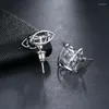 Pendientes de tuerca 2023 NoEnName_Null joyería de moda para primavera verano mujer moda Cz cristal forma cuadrada Brincos