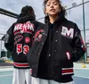 preppy style MEDM 53 embroidery baseball jackets leather sleeve men designer jacket spring mens coats