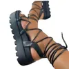 Dress Shoes Comemore Women's High Heel Sandals Heels Lace Up Sandal Woman Platform Purple 2023 Summer Wedge Sandalias 42