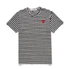 Designer TEE T-shirts pour hommes CDG Com Des Garcons PLAY T-shirt à manches courtes rouge double coeur rayé noir/blanc taille XL tee-shirt