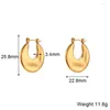 Hoop Earrings Trendy Stainless Steel 18K Gold Plated 25mm Outer Diameter Metal With Irregular Surface For Woman Valentine's Day Gift