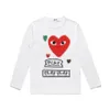 Camisetas de diseñador para hombre CDG Com des Garçons Play Camiseta de manga larga con corazón rojo grande Ropa de calle blanca unisex Talla XL