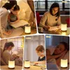 Nattlampor Touch Sensor LED Night Light Coloful USB uppladdningsbar baby ammande Bedsid bordslampa Dimble Room Office Decor Kids Gifts P230331