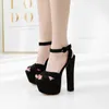 Sandals Female Thick Heel Platform Summer Sandal 17cm Plus Size High Heels Open Toe Women Shoes Party Dress Pumps Sandals 230316