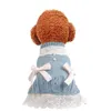 Hondenkleding kat gebreide trui jurk bowknot ontwerp pullover prinses lady wollen hoodie winter warme kleding kleding rok