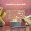 Nattlampor LED Note Board Night Light USB Message Acrylic Board Table Lamp Memo Light With Pen Gift For Children Girl Girl Girly Dekoration P230331