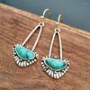 Brincos de Moda Boho Naturais Turquoises Stone Brincho Vintage Gold Silver Color Bag Pinging Jewelry Gifts Gifts