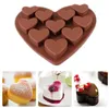 Silicone Cake Mould 10 Lattices Heart Shaped Chocolate Mold Baking DIY