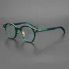 Luxe designer hoogwaardige zonnebril 20% korting op licht jelly groen met de hand gemaakte plaat zeshoekig Japanse literaire artistieke artistieke jeugdmyopia bril frame trendy man