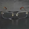 Luksusowe projektant okularów przeciwsłonecznych 20% zniżki bez obręczy bezczynny oko ramy męskie przezroczyste optyczne okulary metalowe deisgner okular