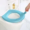 Toilet Seat Covers EVA Winter Warm Cover Closestool Mat Bathroom Accessories Knitting Pure Color Soft O-shape Pad Bidet 02