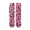 Women Socks Street Leopard Print Men Cotton Pink Spots On Blue High Ankle Bike Riding Punk Leisure Skateboard Warm