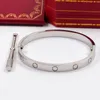 Silver love bracelets designer screw bracelet classic fashion bracelets men and women luxury high end stainless steel bracelets party wedding jewelry accessories