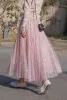 Lente zomer rokken elastische taille slanke gaas sterrenhemel glanzende bling maxi lange rok