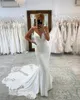 Sirène dos nu 2023 robes de mariée robe de mariée dentelle appliques bretelles spaghetti volants satin sur mesure pays plus taille robe de novia