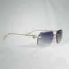 Mode Herren Outdoor-Sonnenbrille Vintage Randlos Quadratisch Herren Oculos Diamantschliff Linsenform Schatten Metallrahmen Klare Brille zum Lesen GafasKajia