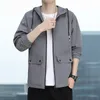 Männer Jacken Frühling Herbst Jacke Für Männer Einfarbig Männliche Mit Kapuze Koreanischen Stil Casual Und Mäntel Slim Fit Tops kleidung