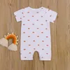 Jumpsuits Brappen Baby Girls Boys Jumpsuit Infant Zomer Zon Druk Pocket Pocket Decoratie Ronde Kraagknop Romper Romper