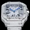 Tom Holland Dumont Swiss Ronda Quartz Mens Watch Paved Diamonds WHSA0007 W pełni oblasyfikowana obudowa diamentowa i bransoletka szkielet rzymski super edycja pureteme e5