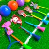 Golf Tees 10Pcs Golf Rubber Tees With Handmade Different Cartoon Pattern Rope Prevent loss Golf Ball Holder Braided Rope Golf Accessories 230325