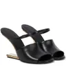Lüks Yaz Markası İlk Sandalet Ayakkabı Toe Toe Women Slingback Lady F şekilli topuklu parti düğün EU35-43