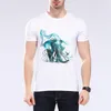 Camisetas masculinas Personalidade pintando camisa tigre de manga curta Design de animais de verão O-gola o tops casuais moe cerf 82j-1#