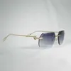 Luxury designerskie męskie okulary przeciwsłoneczne damskie vintage bez krawędzi mężczyźni Oculos Diamond Cuting Lens Kształt Shade Metal Ramka przezroczyste okulary czytanie gafaskajia