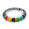 8mm Colorful Natural Stone Handmade Beaded Strands Charm Bracelets For Women Men Elastic Bangle Yoga Jewelry