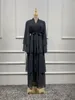 Etniska kläder Chiffon Open Abaya Dubai Turkiet Kaftan Muslim Cardigan Abayas Dresses for Women Casual Robe Kimono Femme Caftan Islam Clothi