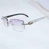 Designer-Strandpaar-Sonnenbrille für Herren und Damen 20 % Rabatt auf Iced Out Herren-Brillen mit Kubikzirkon-Büffelhorn, randlos, Strass-Sonnenbrillen, Gafas De SolKajia